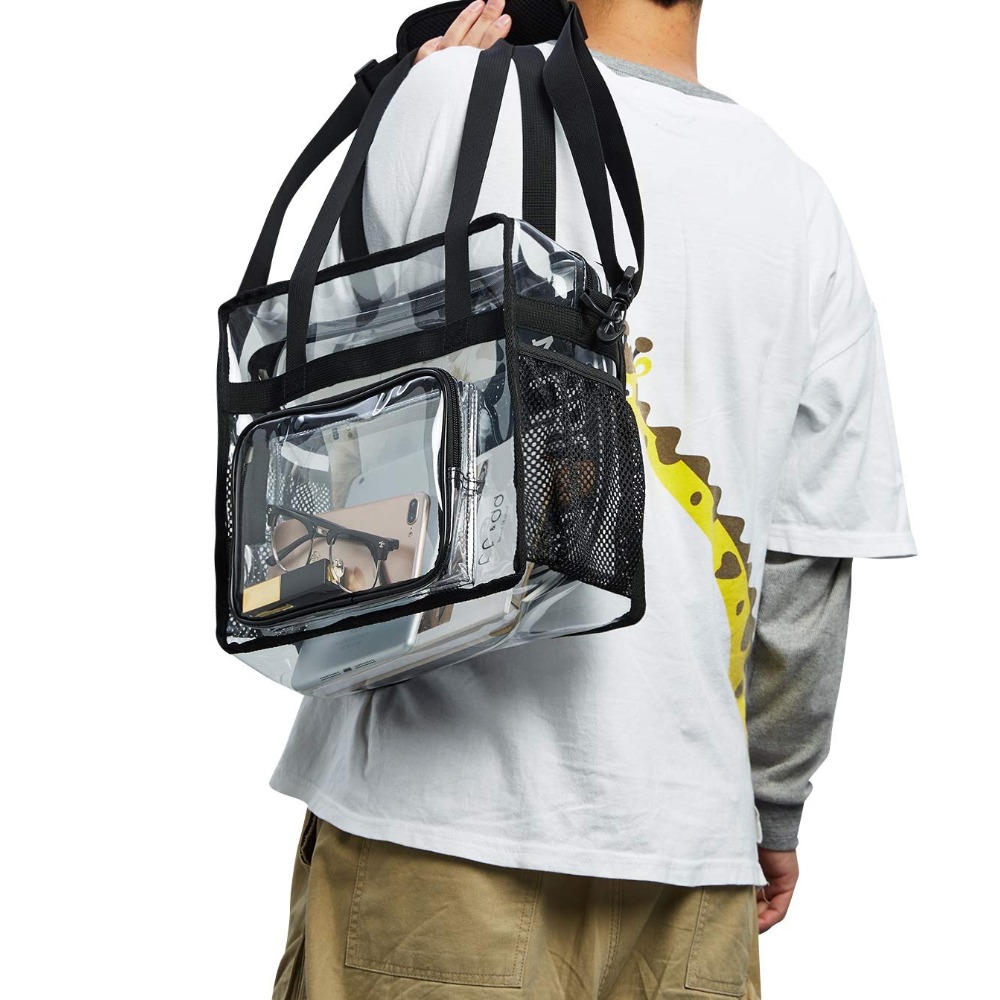 Heavy Equipment Bucket - Transparante, stevige plastic shopper met ritszakken,